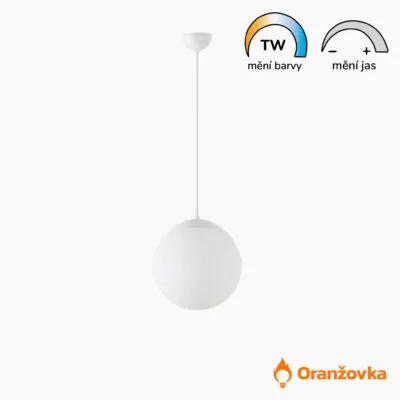 Závěsné svítidlo ORANŽOVKA skleněné 300 mm bílé