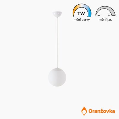 Závěsné svítidlo ORANŽOVKA skleněné bílé