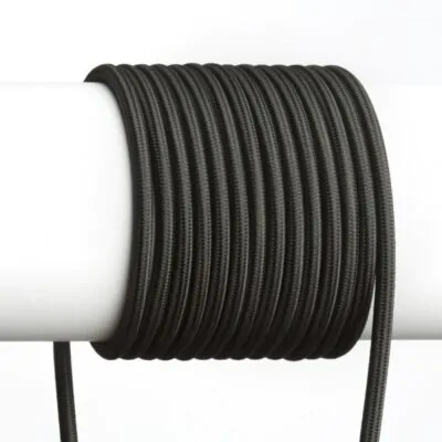 Textilní třížilový kabel 3x0,75mm2 černý