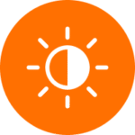 ORANŽOVKA ikona změna jasu a teploty barvy světla