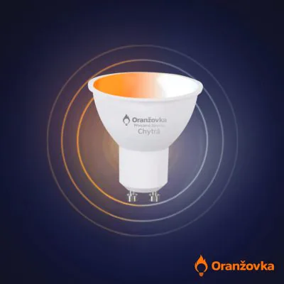 Chytrá WiFi LED žárovka ORANŽOVKA GU10 5W 1600-4000K | svítí široce