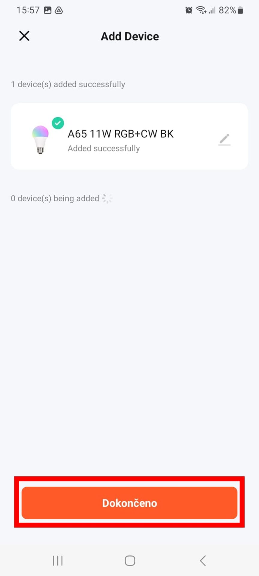 Přidání nového zařízení v aplikaci Tuya Smart